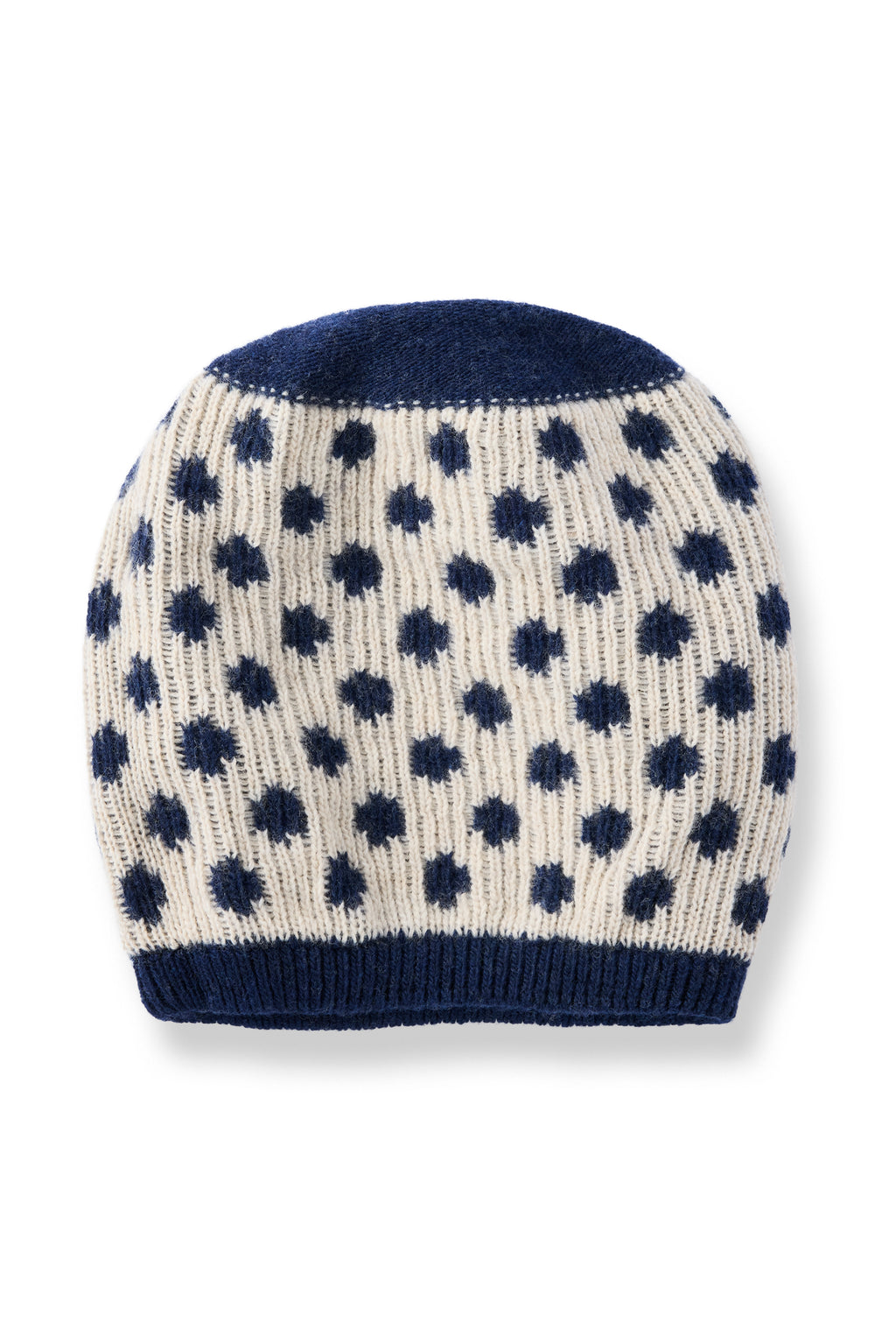 wool cashmere knit hat | reversible dot