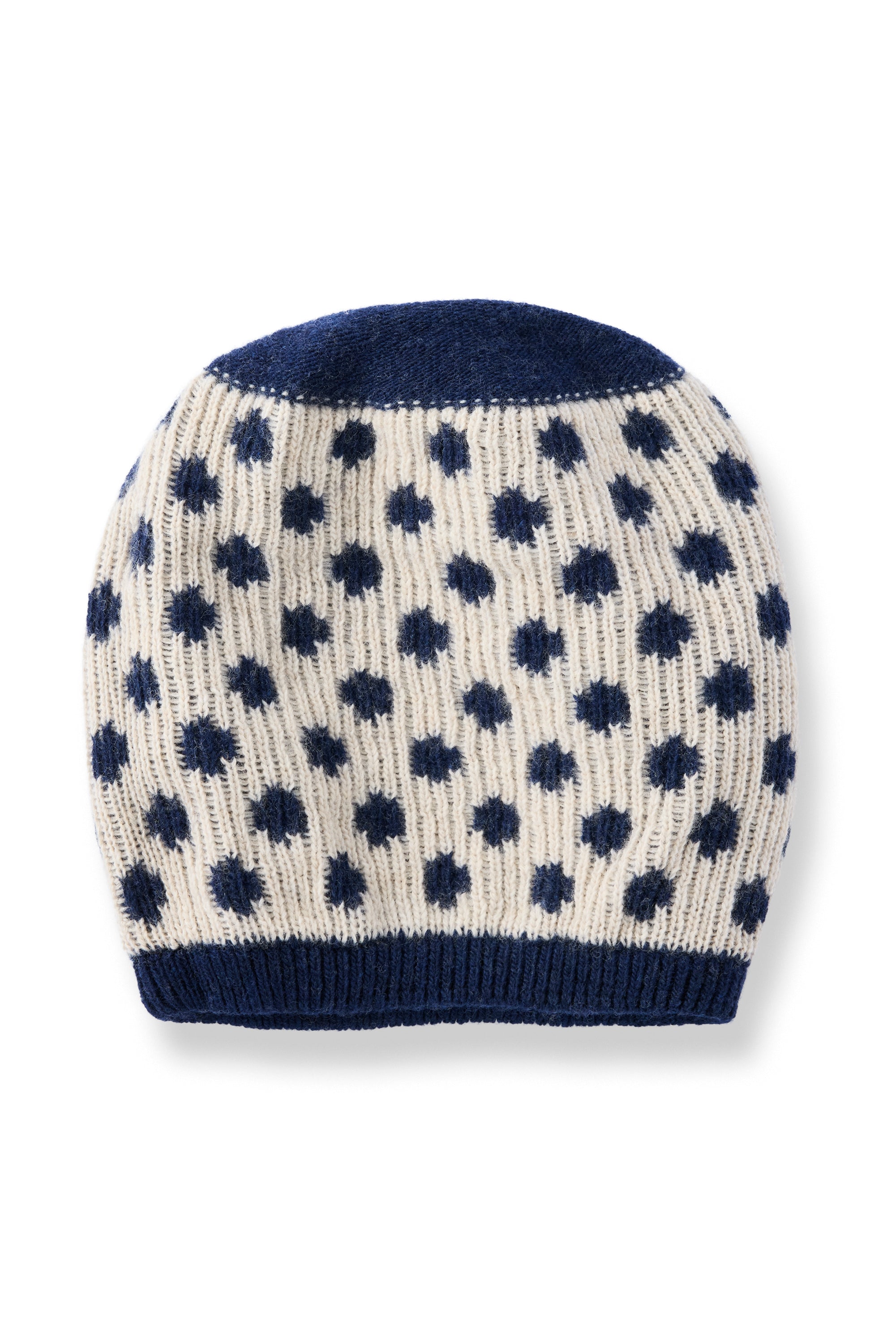 wool cashmere knit hat | reversible dot
