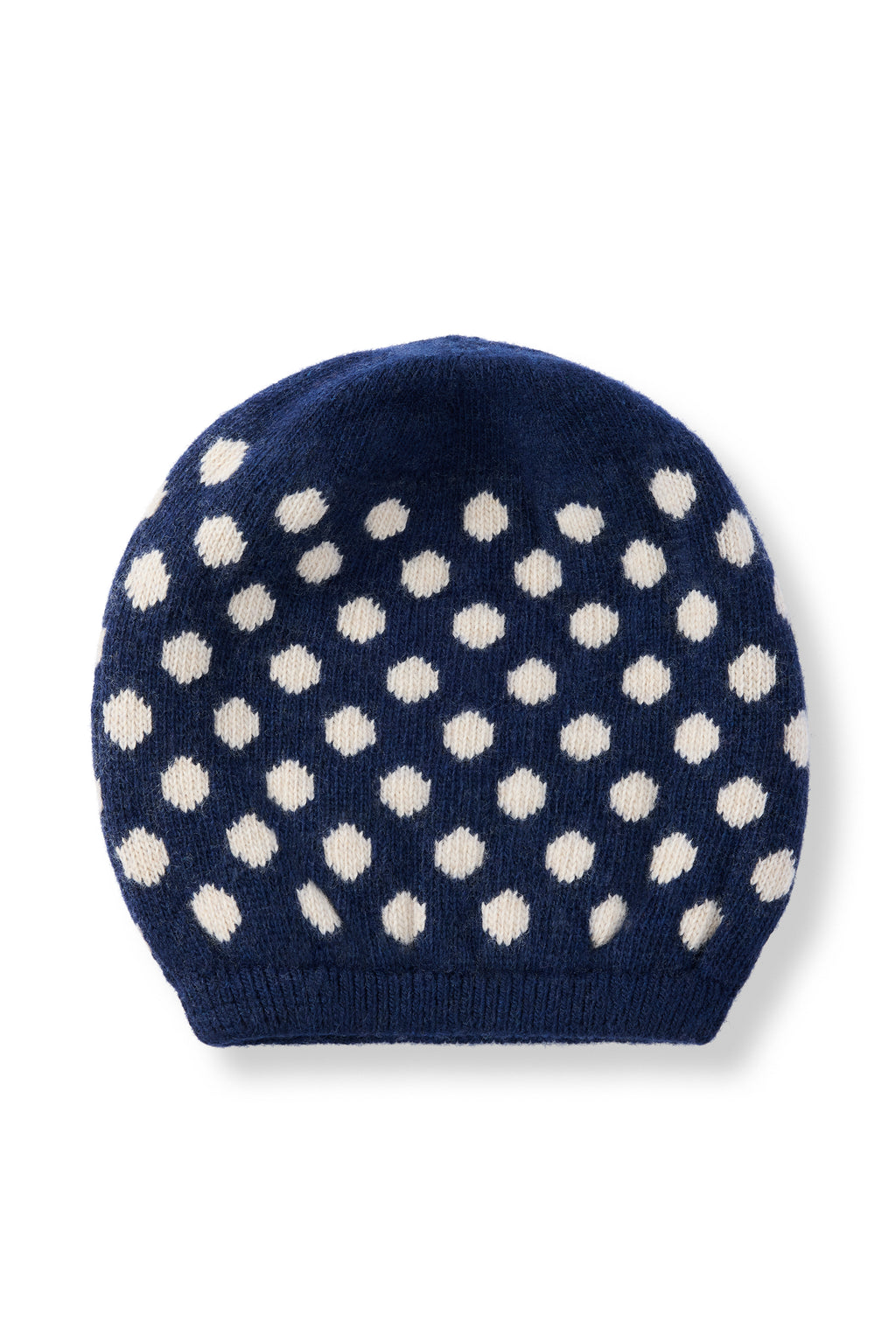 wool cashmere knit hat | reversible dot