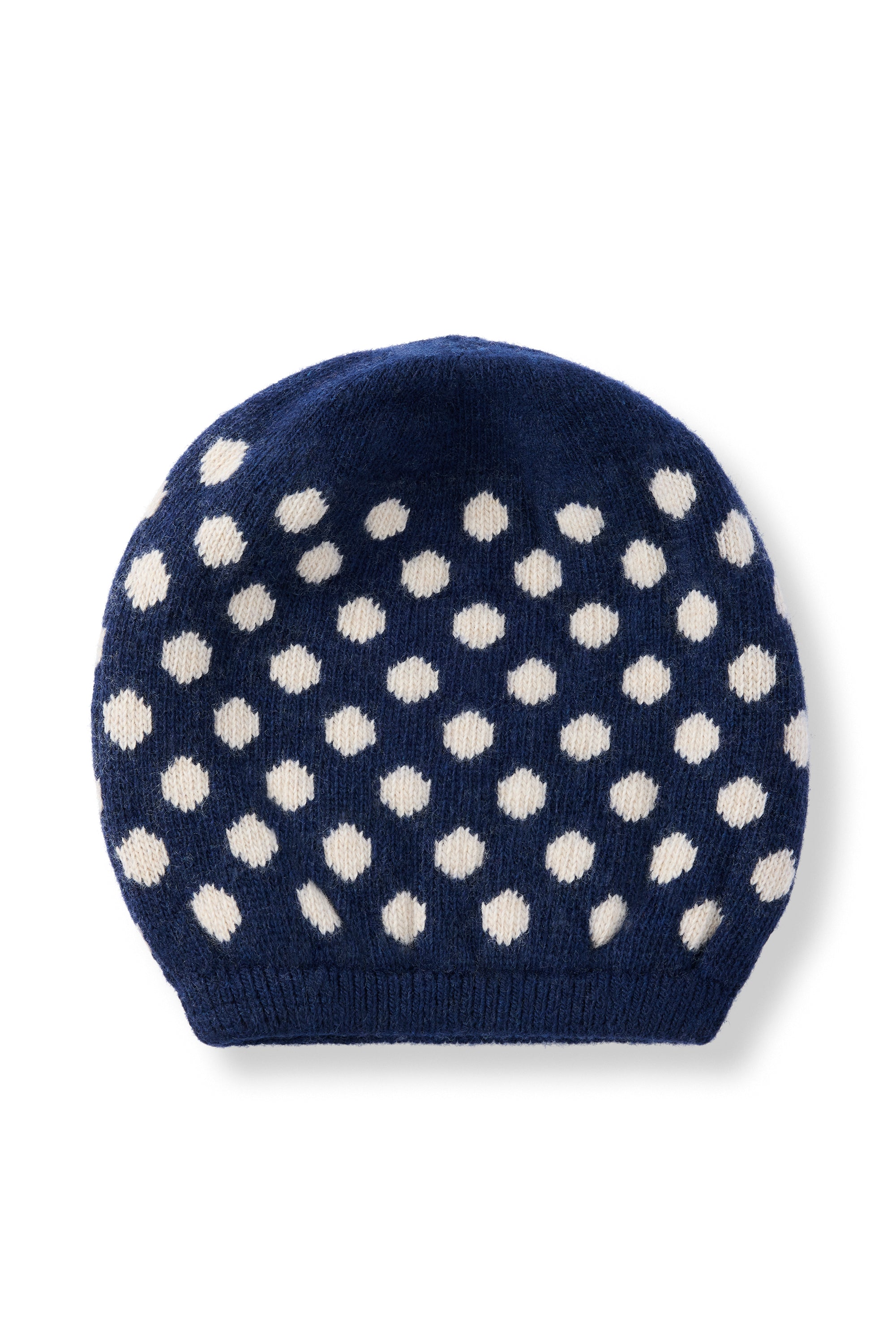 wool cashmere knit hat | reversible dot