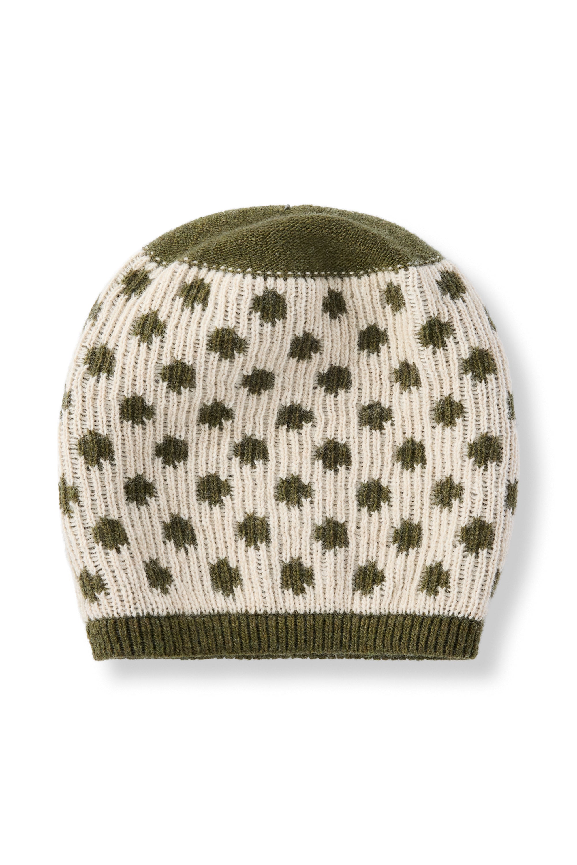 wool cashmere knit hat | reversible dot