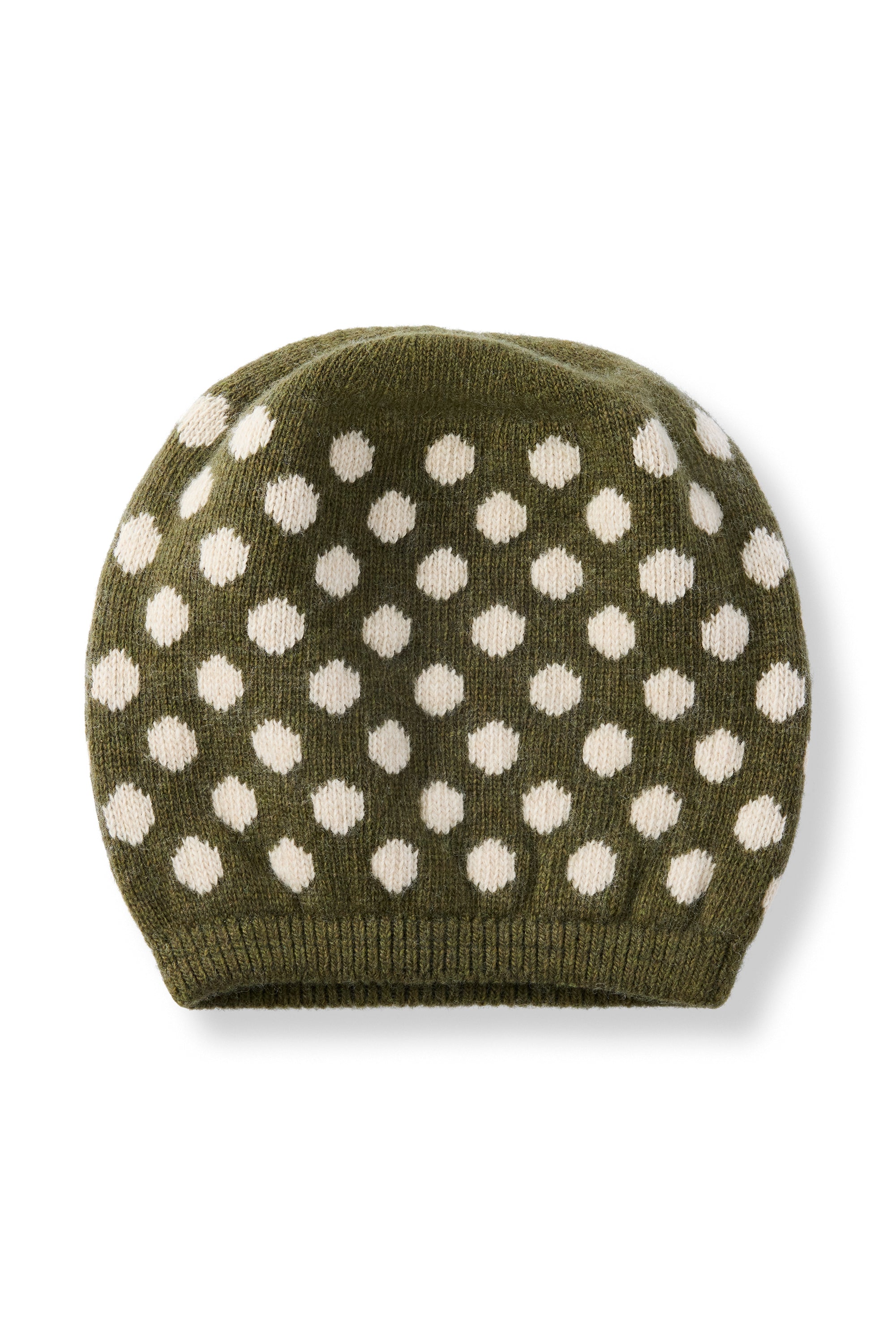 wool cashmere knit hat | reversible dot