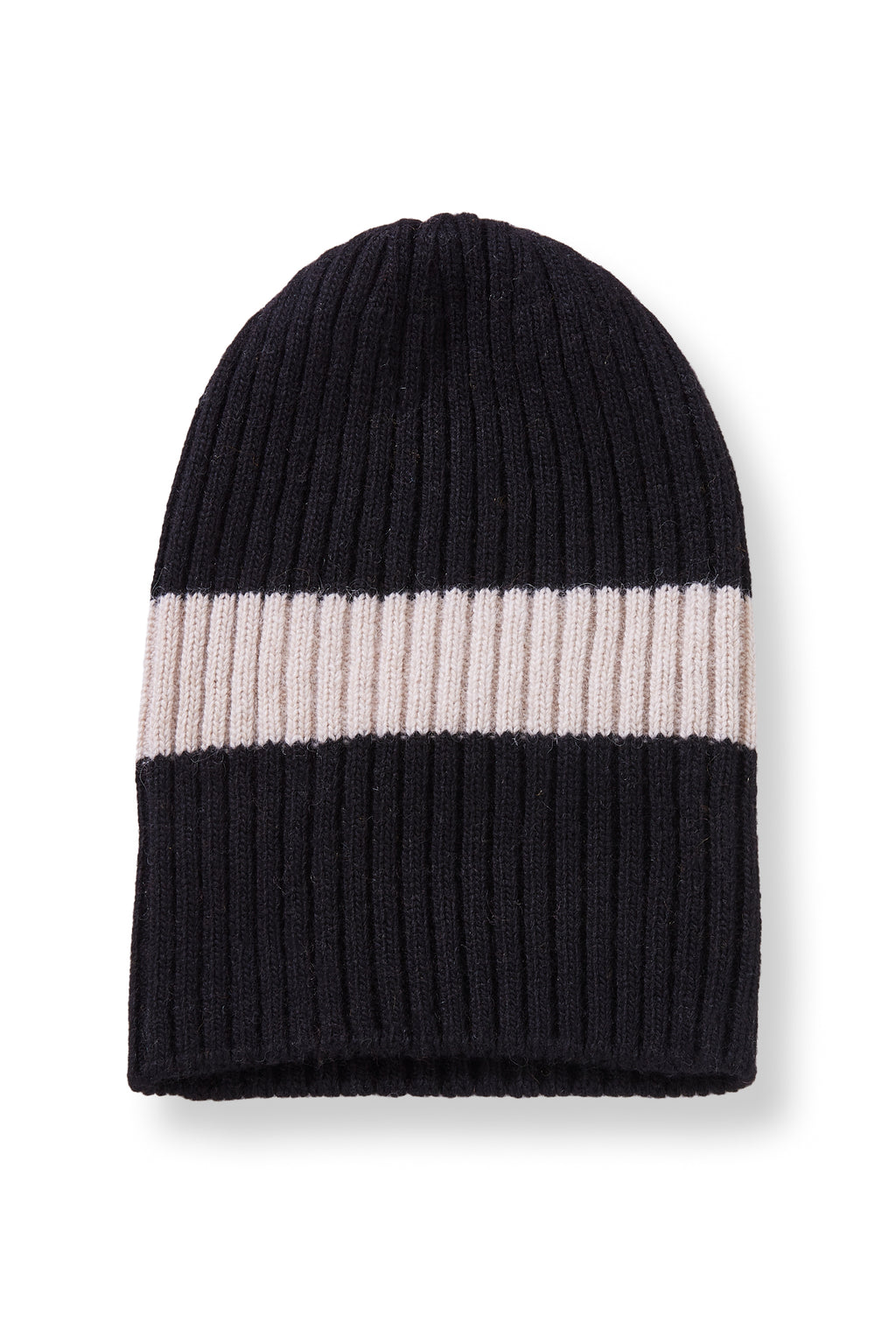wool cashmere knit hat | wide stripe