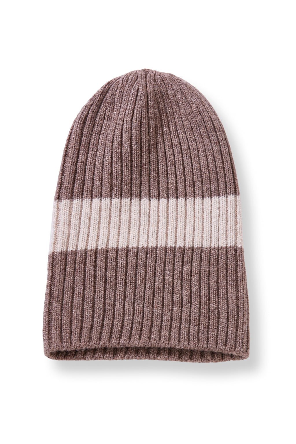 wool cashmere knit hat | wide stripe