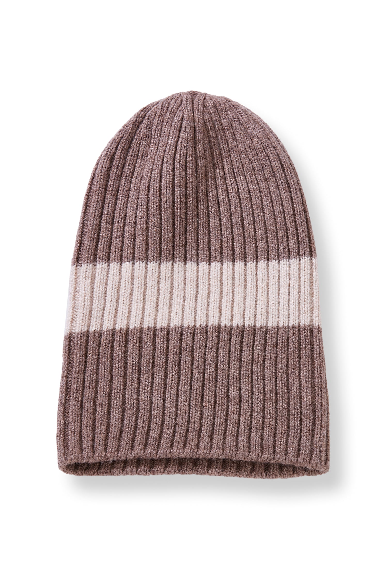 wool cashmere knit hat | wide stripe