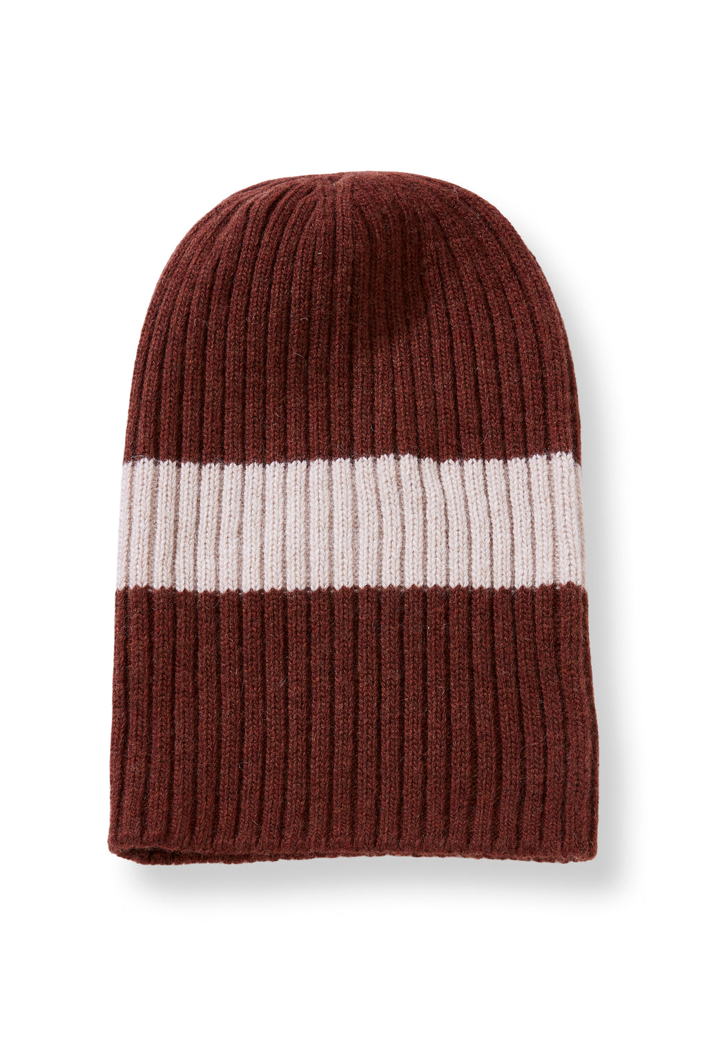 wool cashmere knit hat | wide stripe