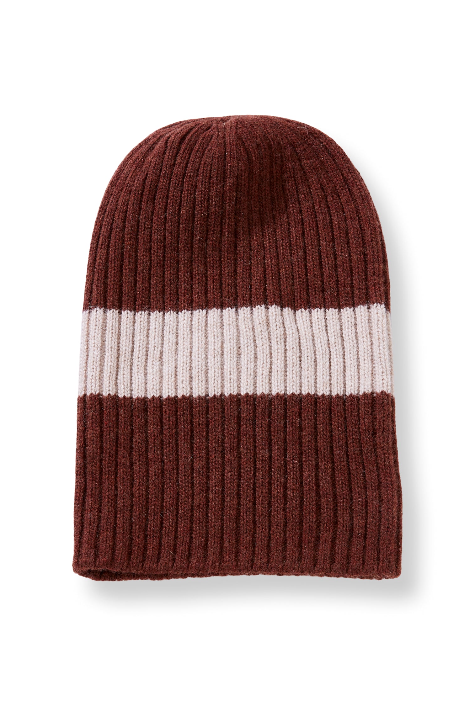 wool cashmere knit hat | wide stripe