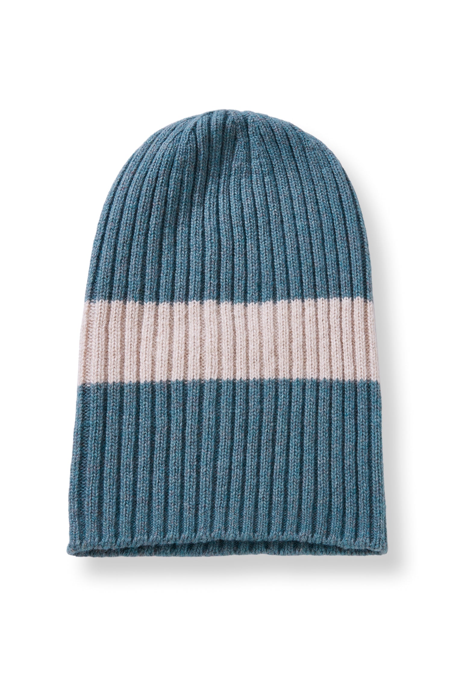 wool cashmere knit hat | wide stripe