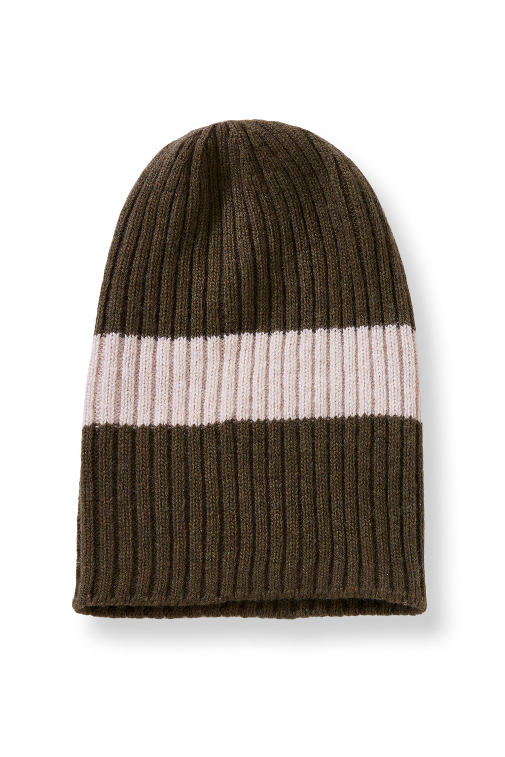 wool cashmere knit hat | wide stripe