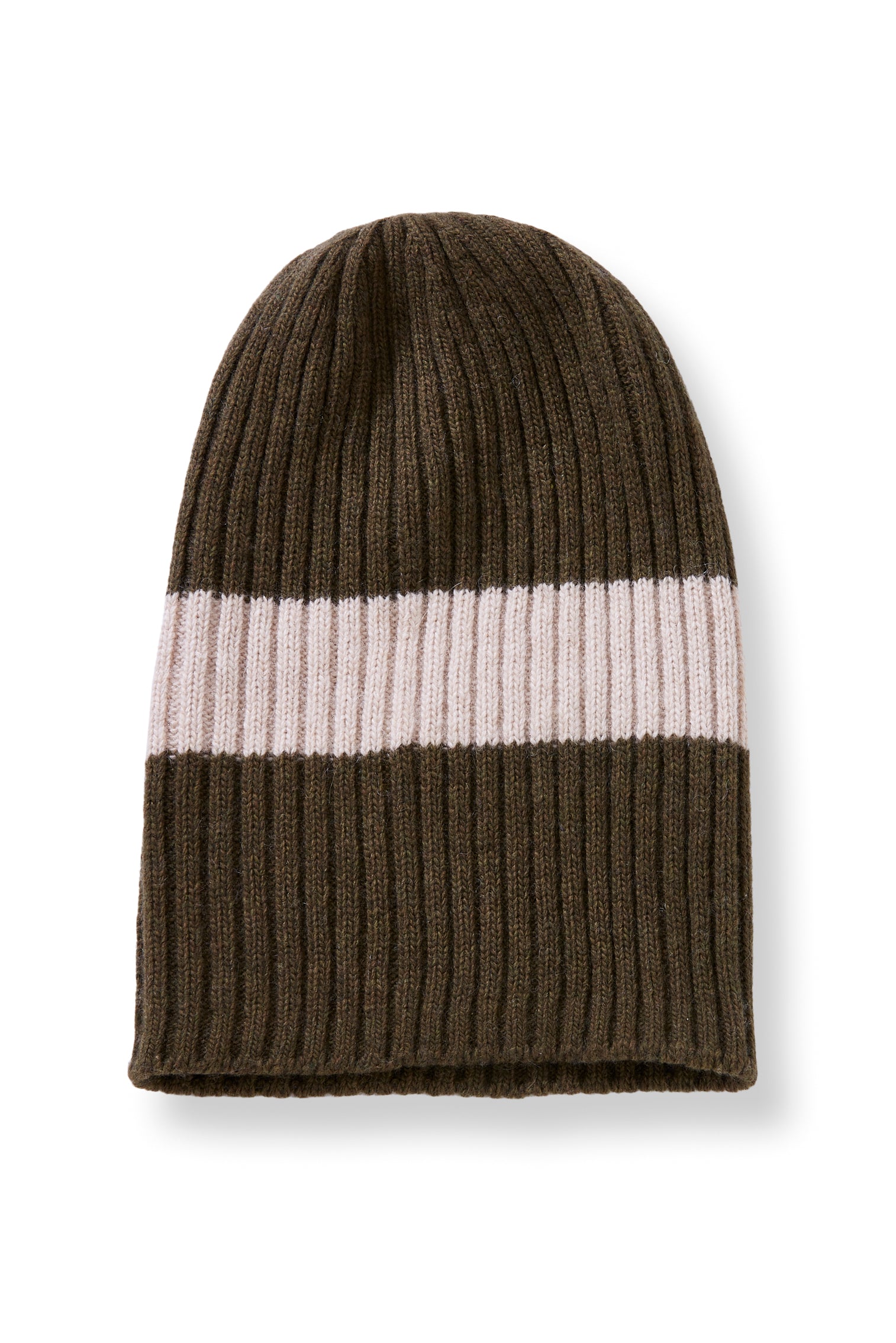 wool cashmere knit hat | wide stripe