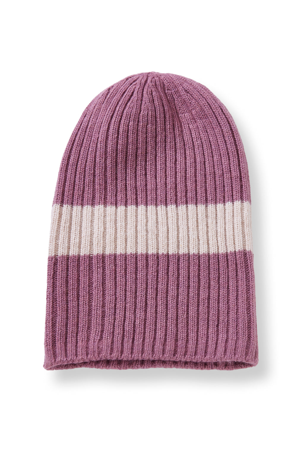 wool cashmere knit hat | wide stripe