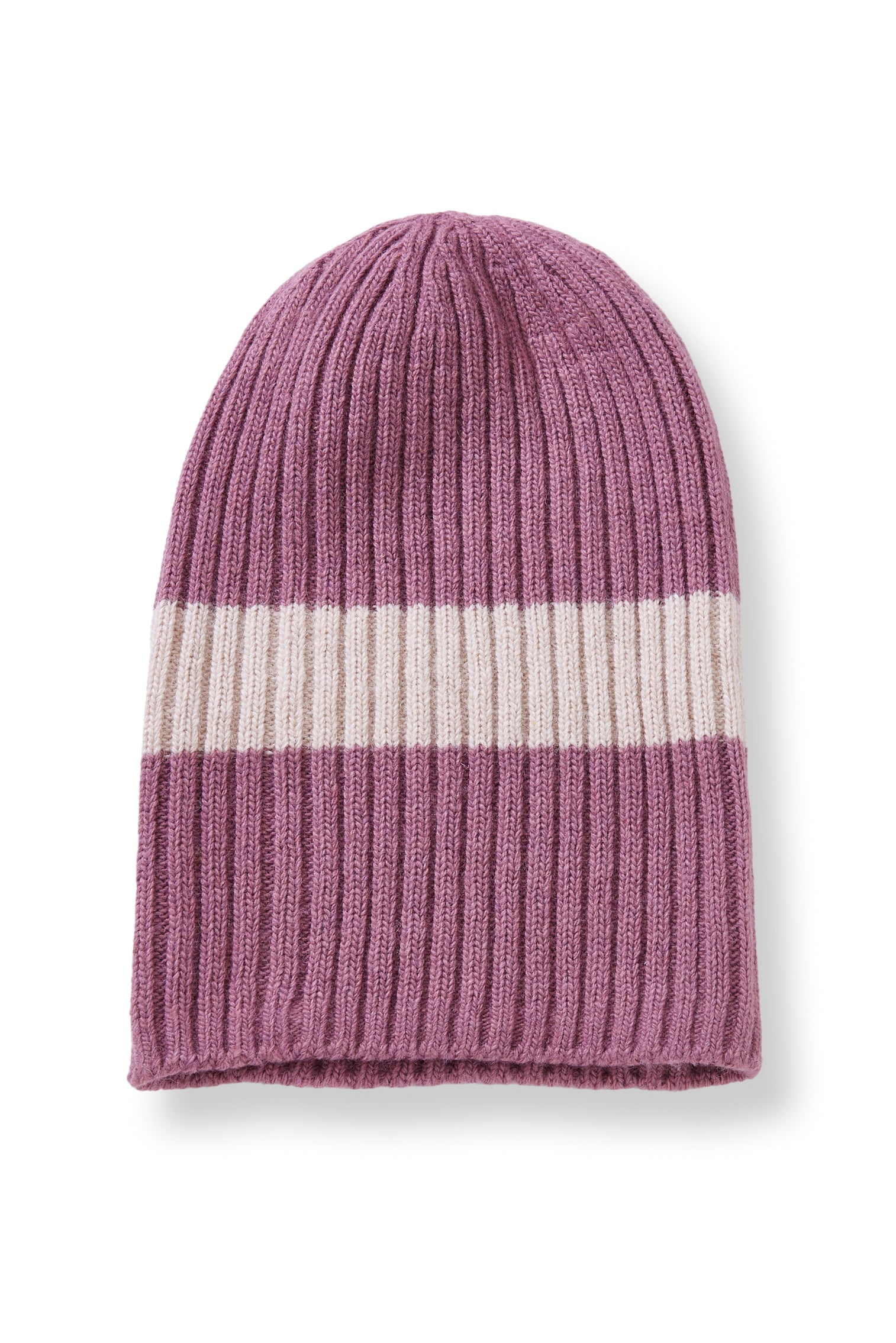 wool cashmere knit hat | wide stripe