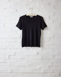 lisa b. Black SS Rib Baby Tee
