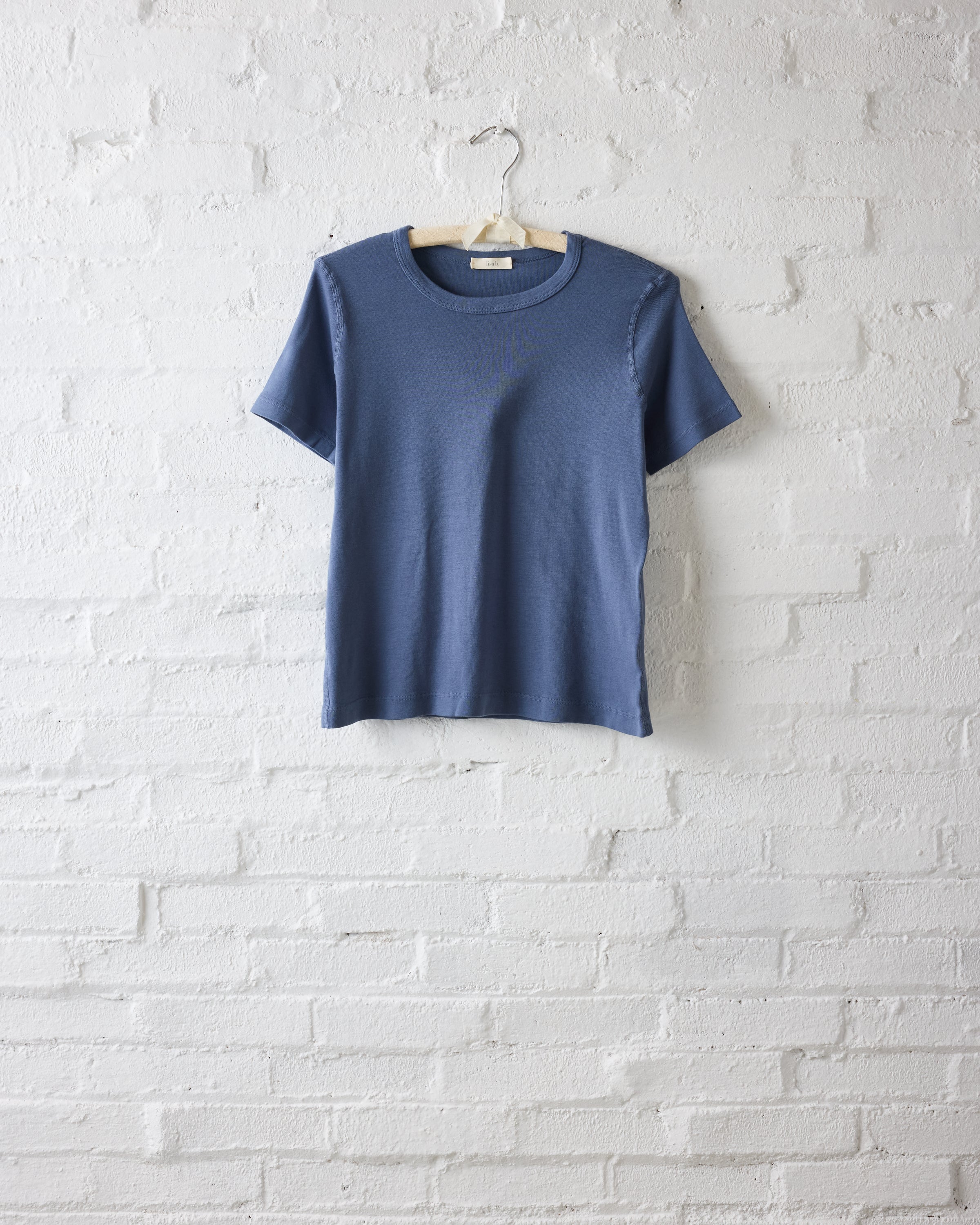 lisa b. Chambray SS Rib Baby Tee