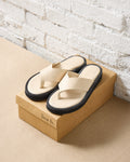 lisa b. Créme Leather Flip-flop