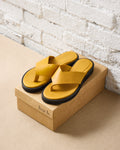 lisa b. Mustard Leather Flip-flop