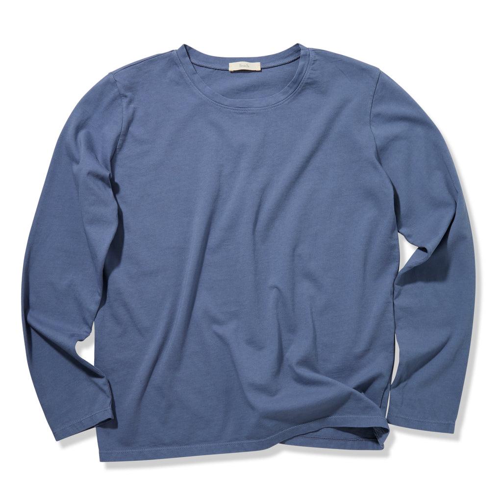 long sleeve boxy crew tee shirt