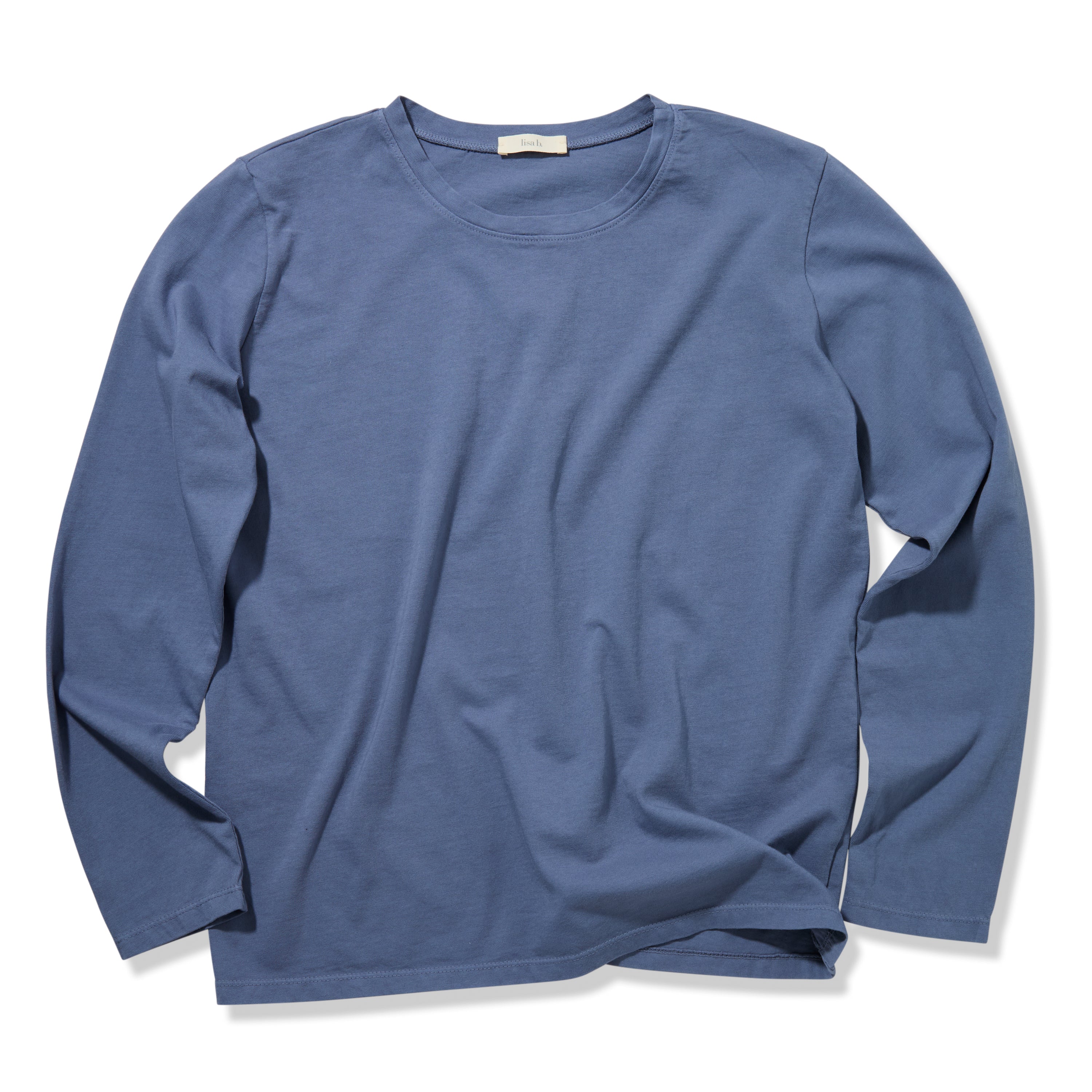 long sleeve boxy crew tee shirt