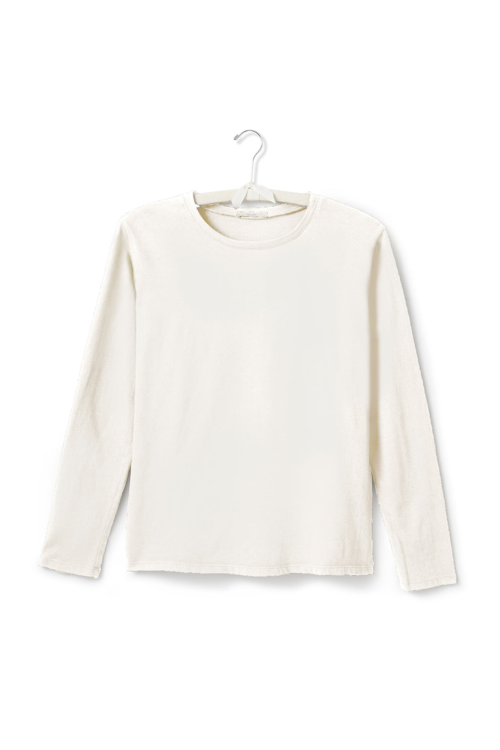 long sleeve boxy crew tee shirt