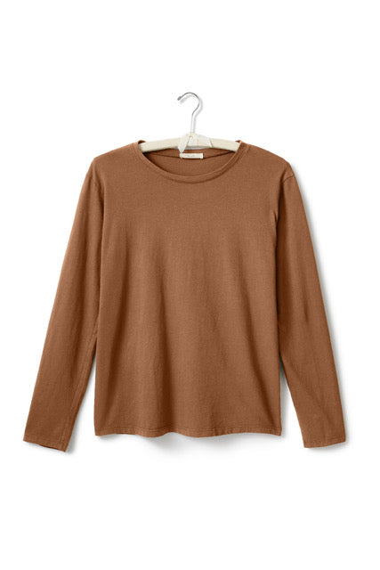 long sleeve boxy crew tee shirt