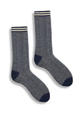 lisa b. wool cashmere women socks | nordic birdseye crew in navy