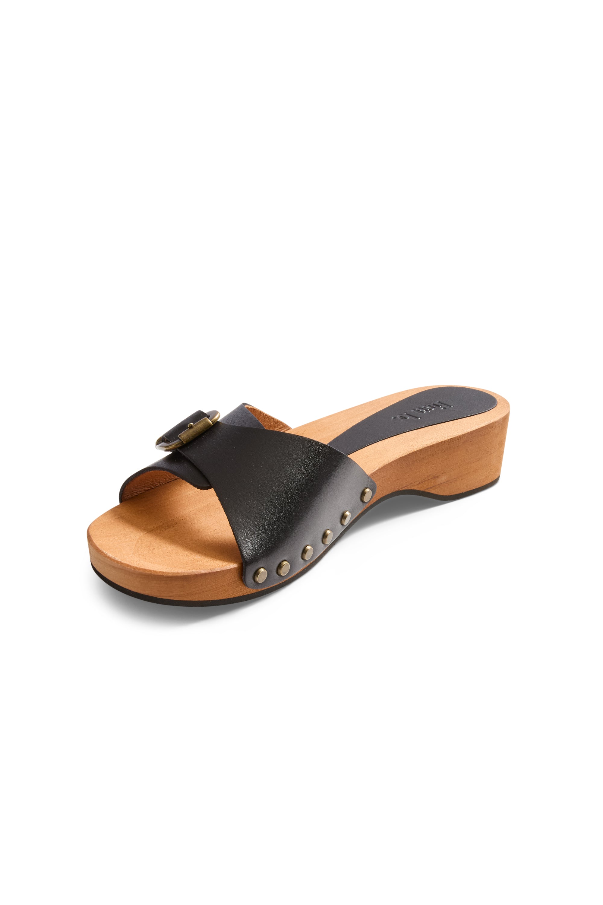 summer clogs in black leather