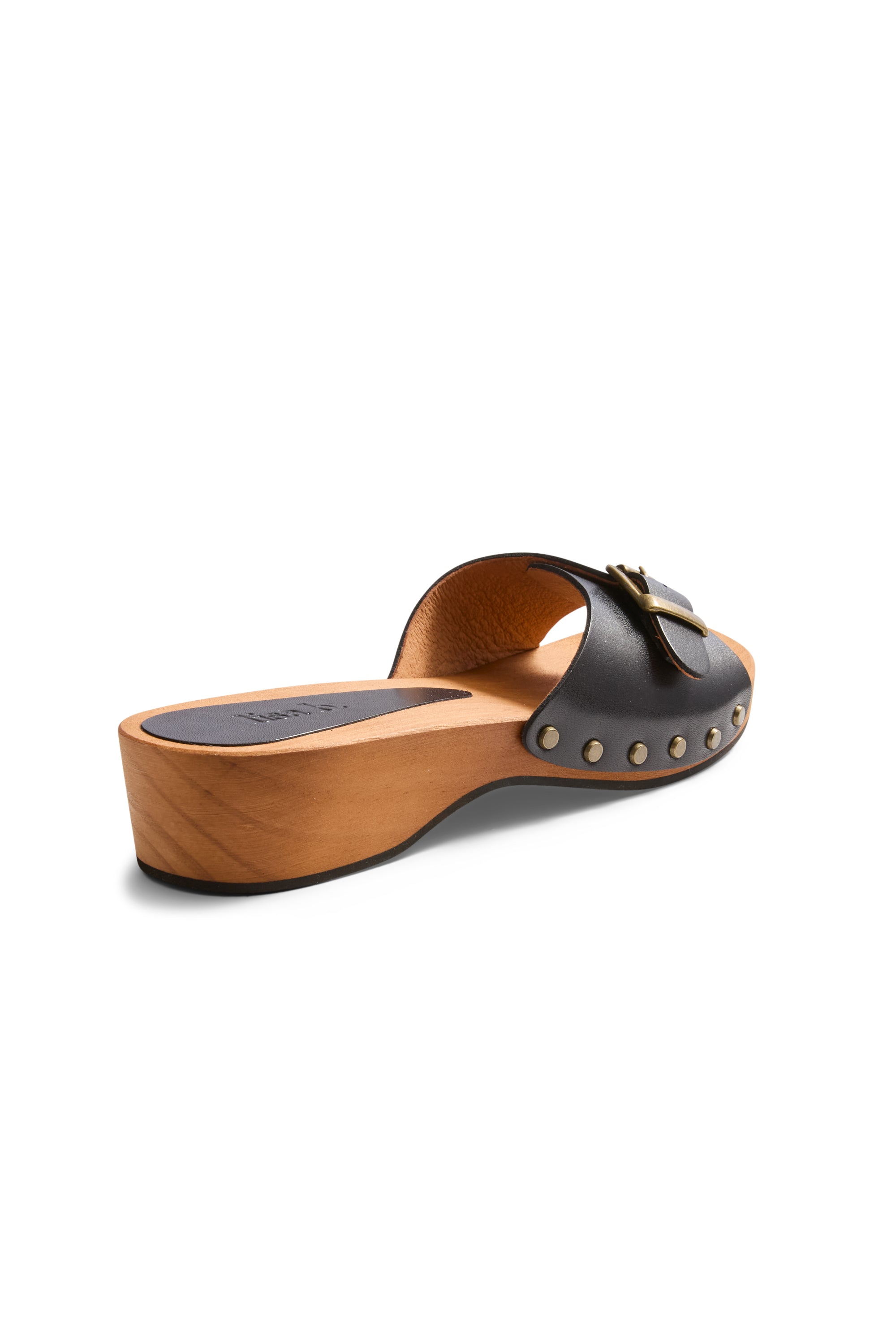summer clogs in black leather