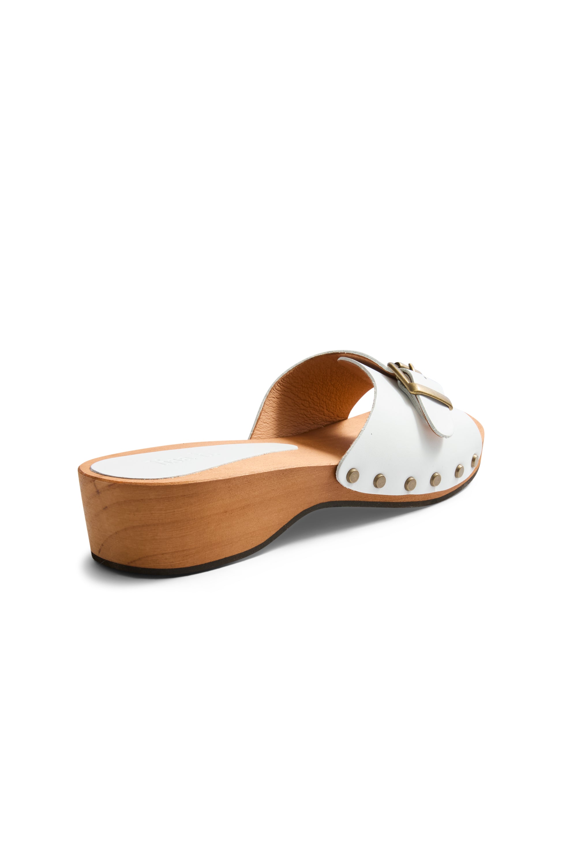 summer clogs in white leather