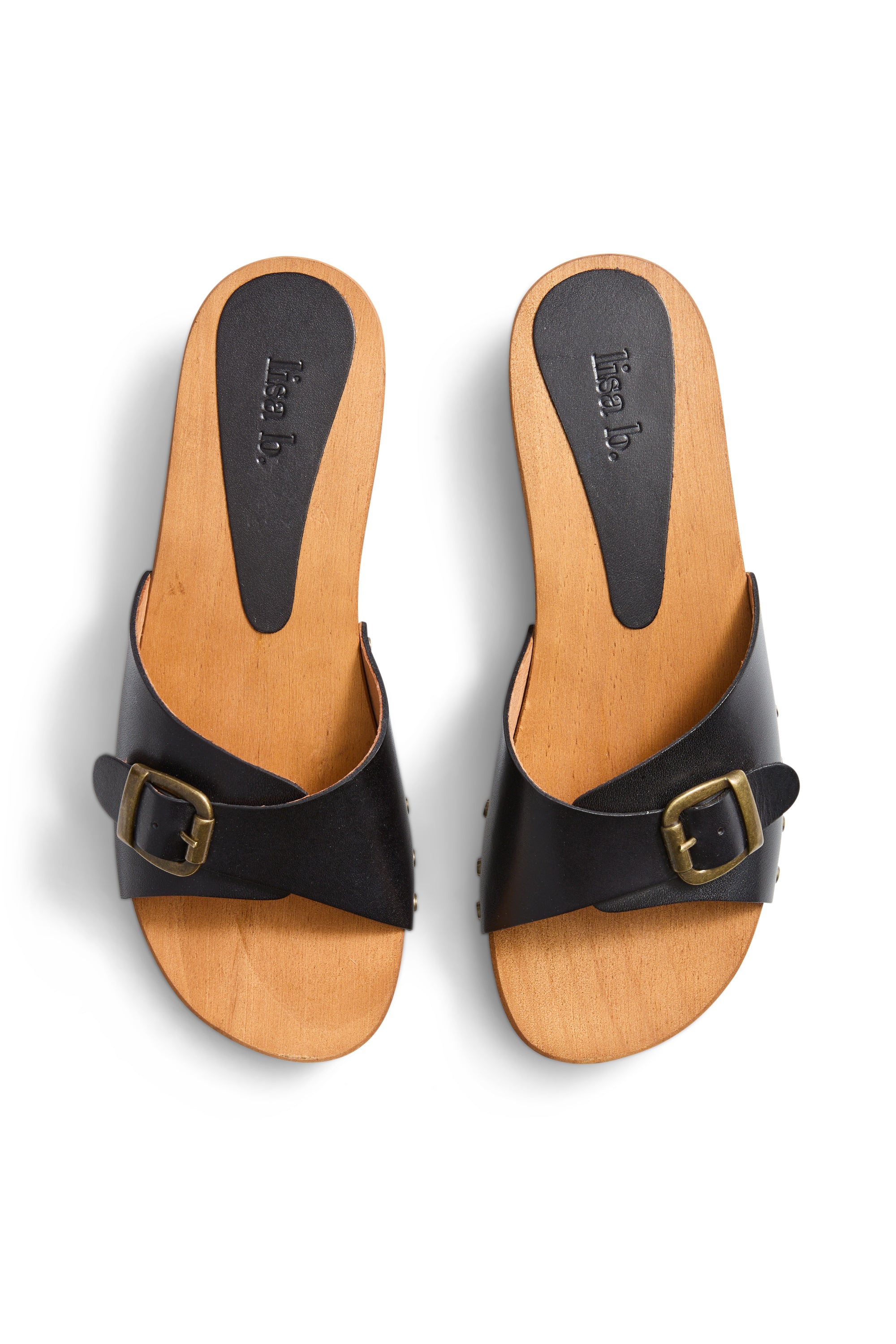 summer clogs in black leather