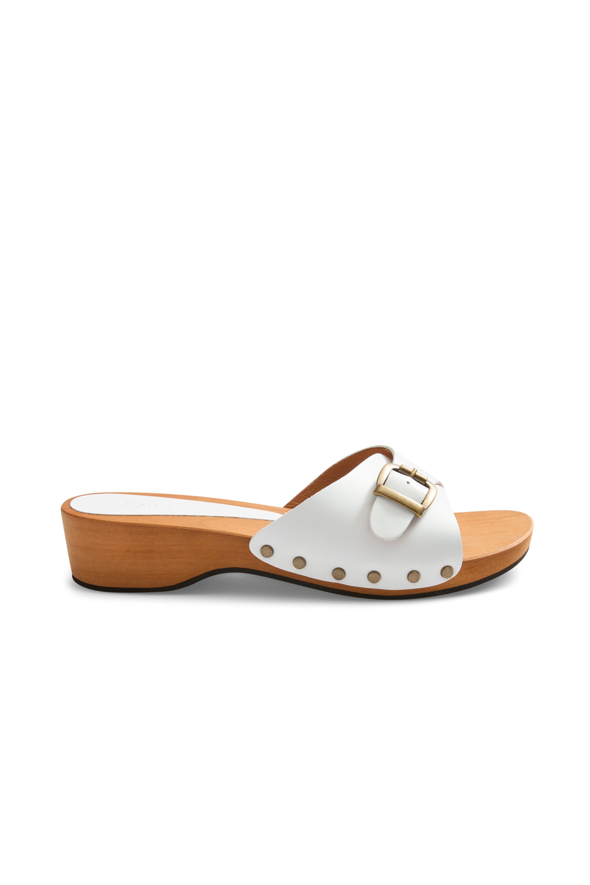 summer clogs in white leather