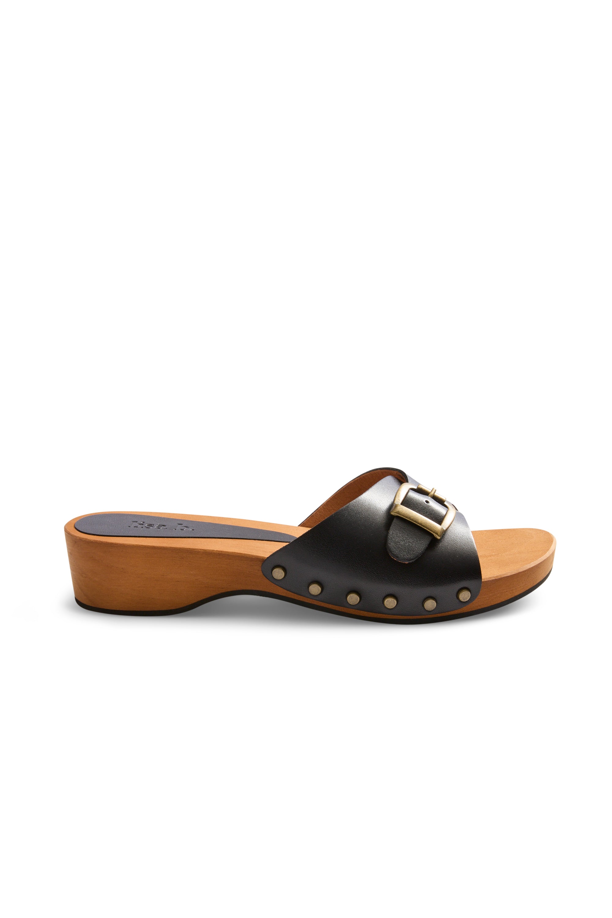 summer clogs in black leather