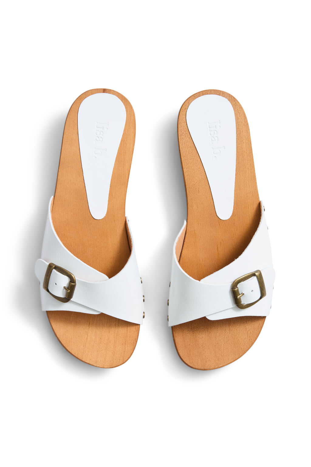 summer clogs in white leather