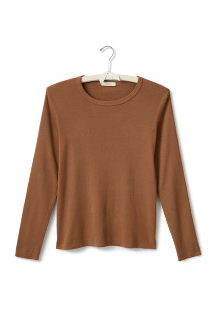 long sleeve scoop neck tee shirt
