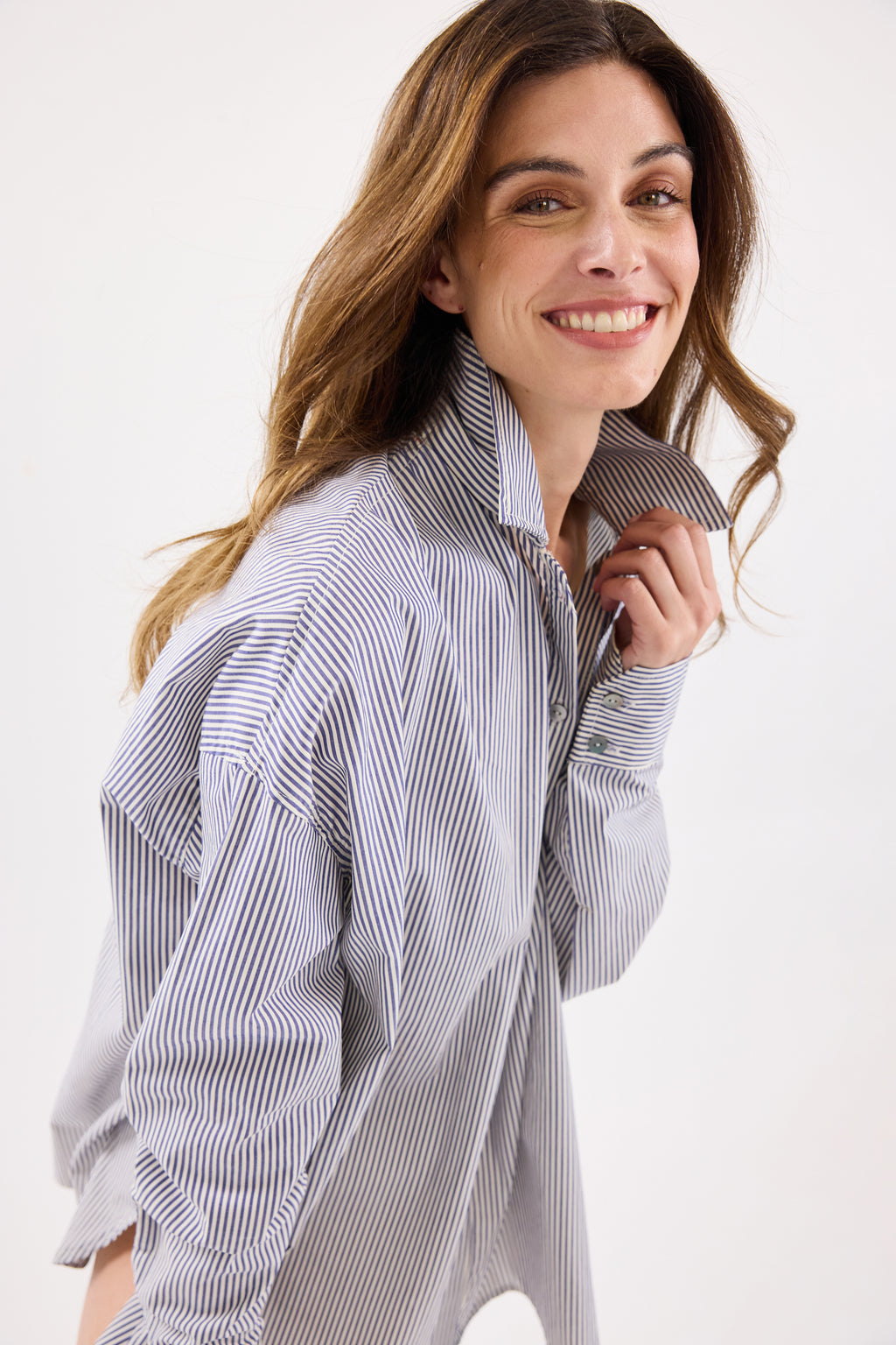 Proche Studio Button Down Pinstripe Shirt
