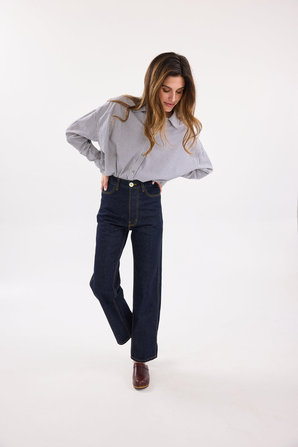 Proche Studio Button Down Pinstripe Shirt