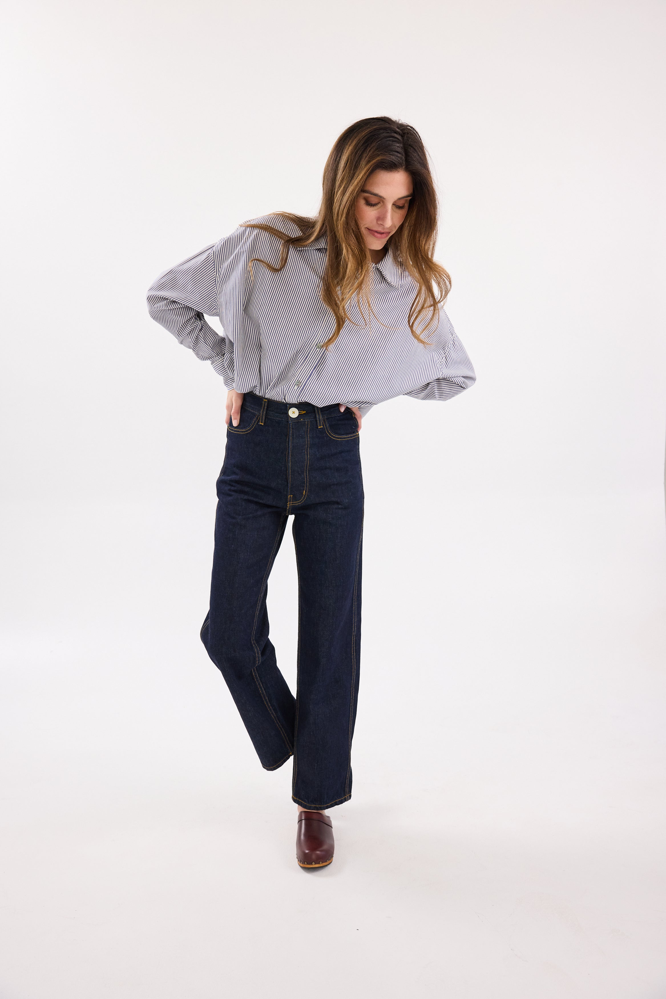 Proche Studio Button Down Pinstripe Shirt
