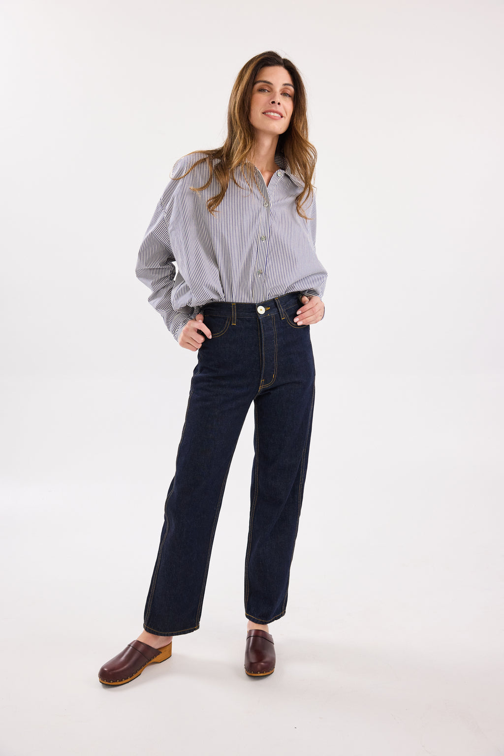 Proche Studio Button Down Pinstripe Shirt