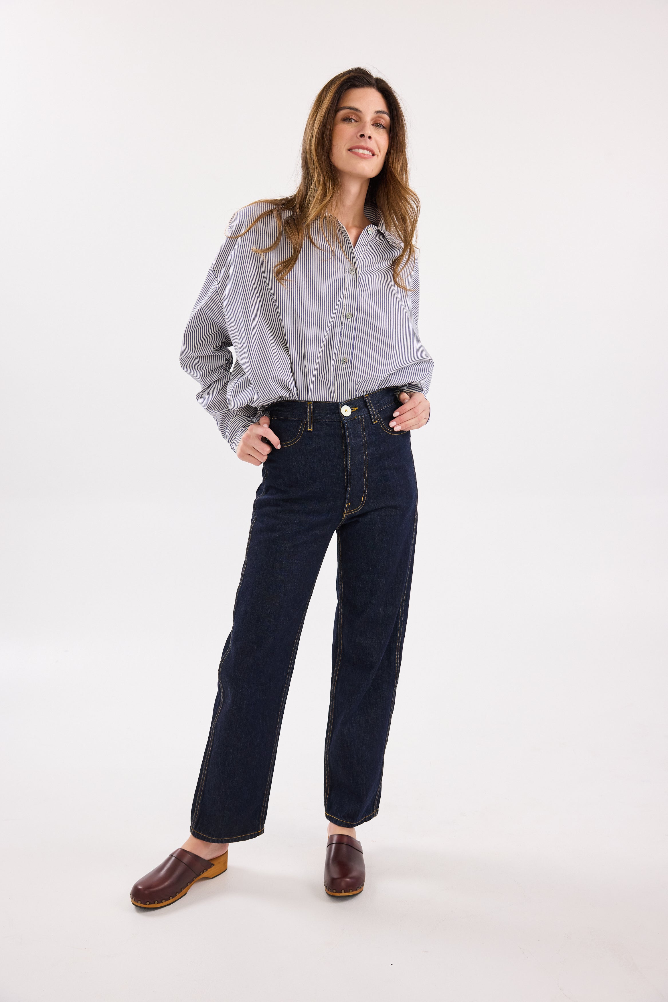 Proche Studio Button Down Pinstripe Shirt