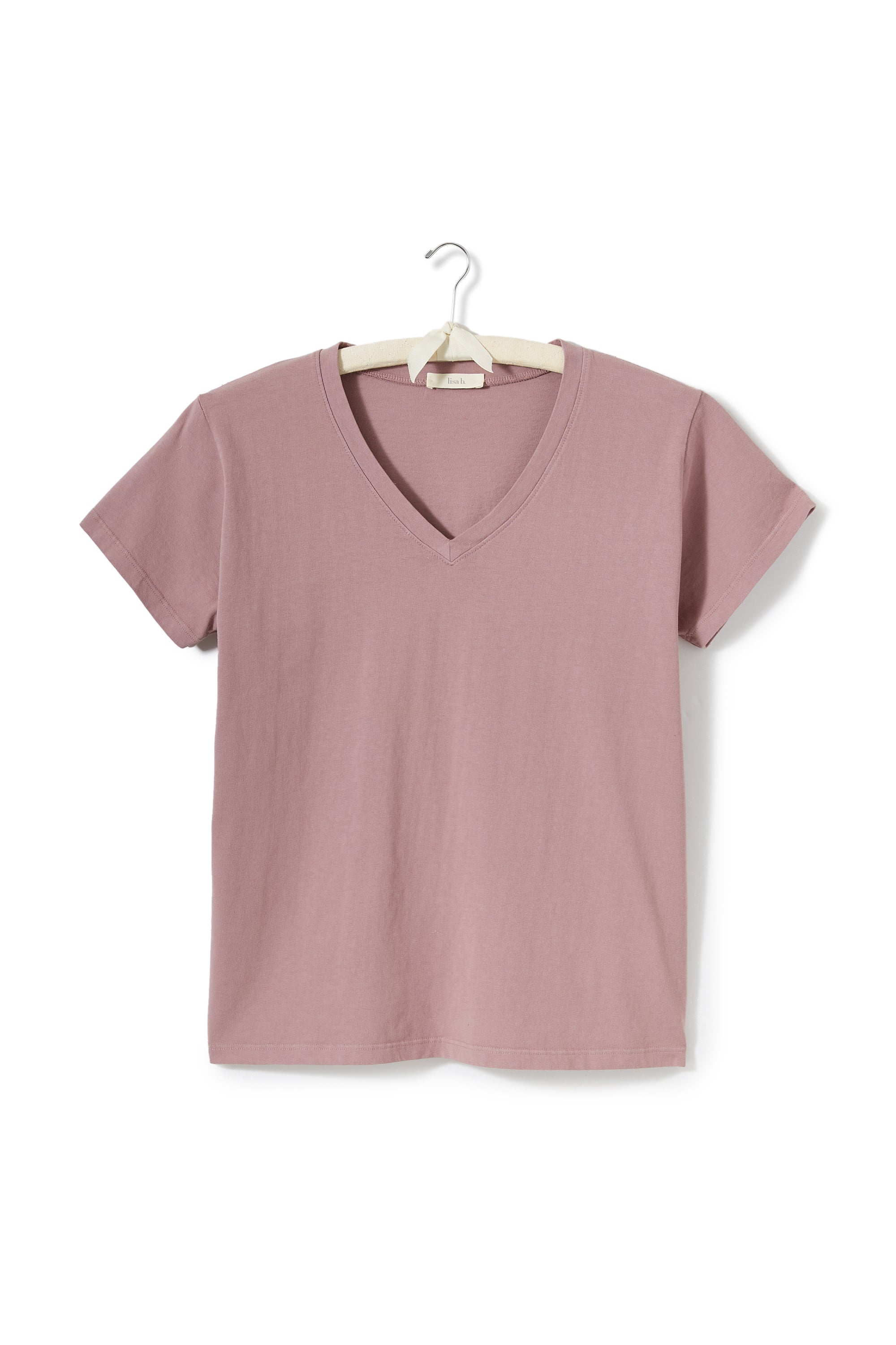 short sleeve relaxed v-neck tee shirt