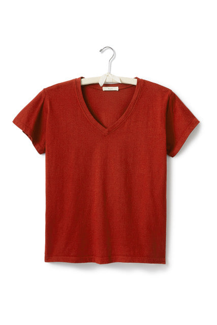 short sleeve relaxed v-neck tee shirt
