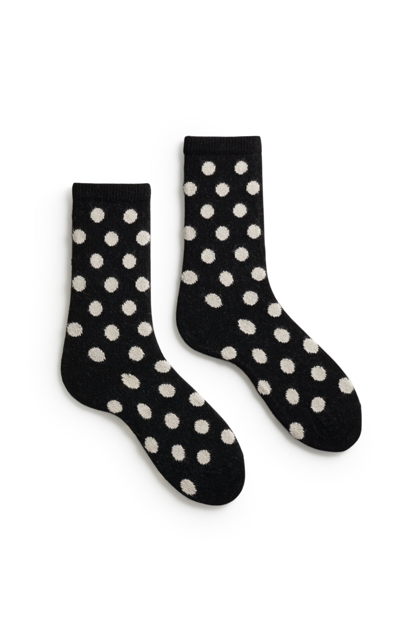 lisa b. wool cashmere women socks | dot crew in black