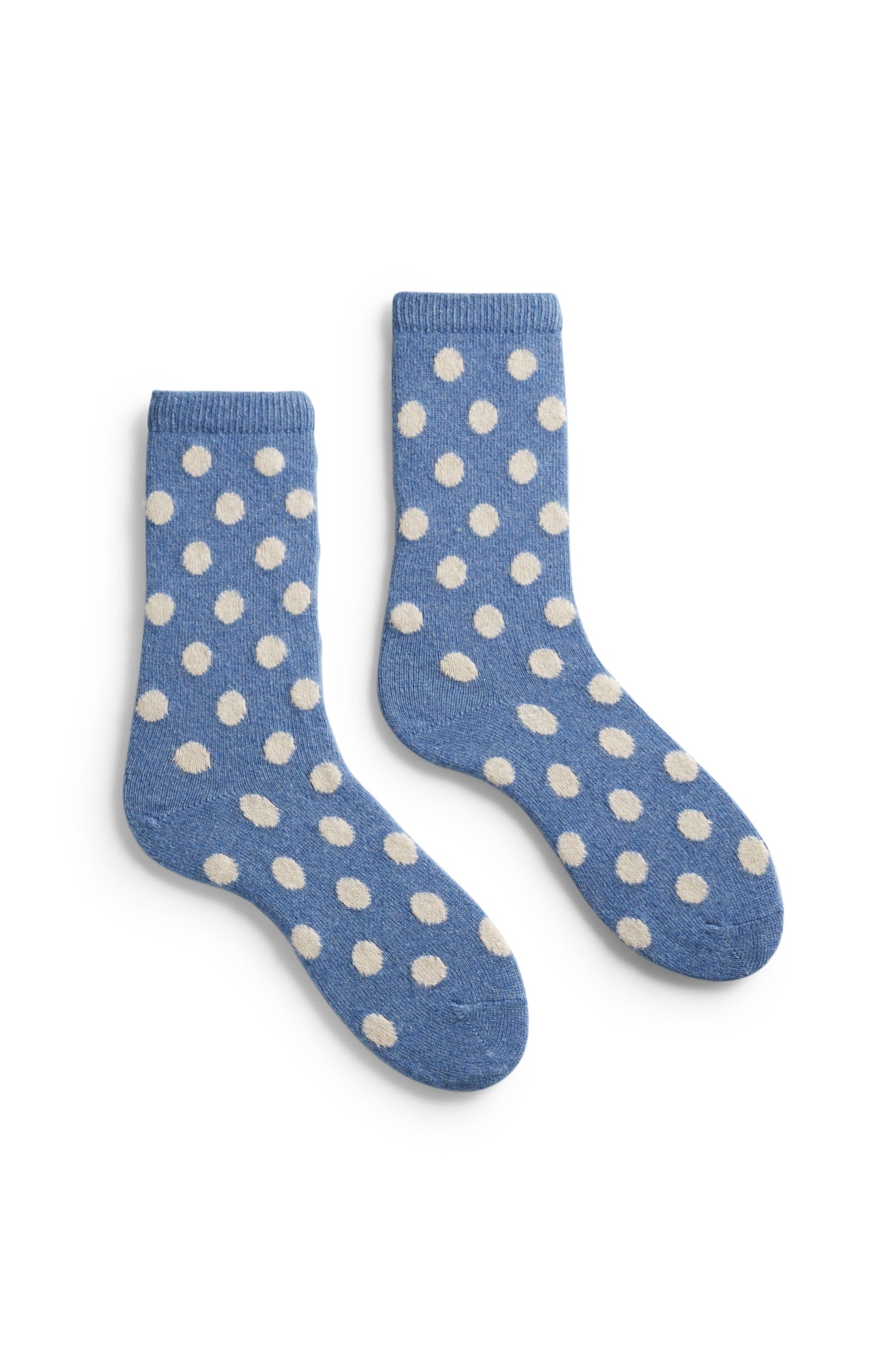 lisa b. wool cashmere women socks | dot crew in chambray