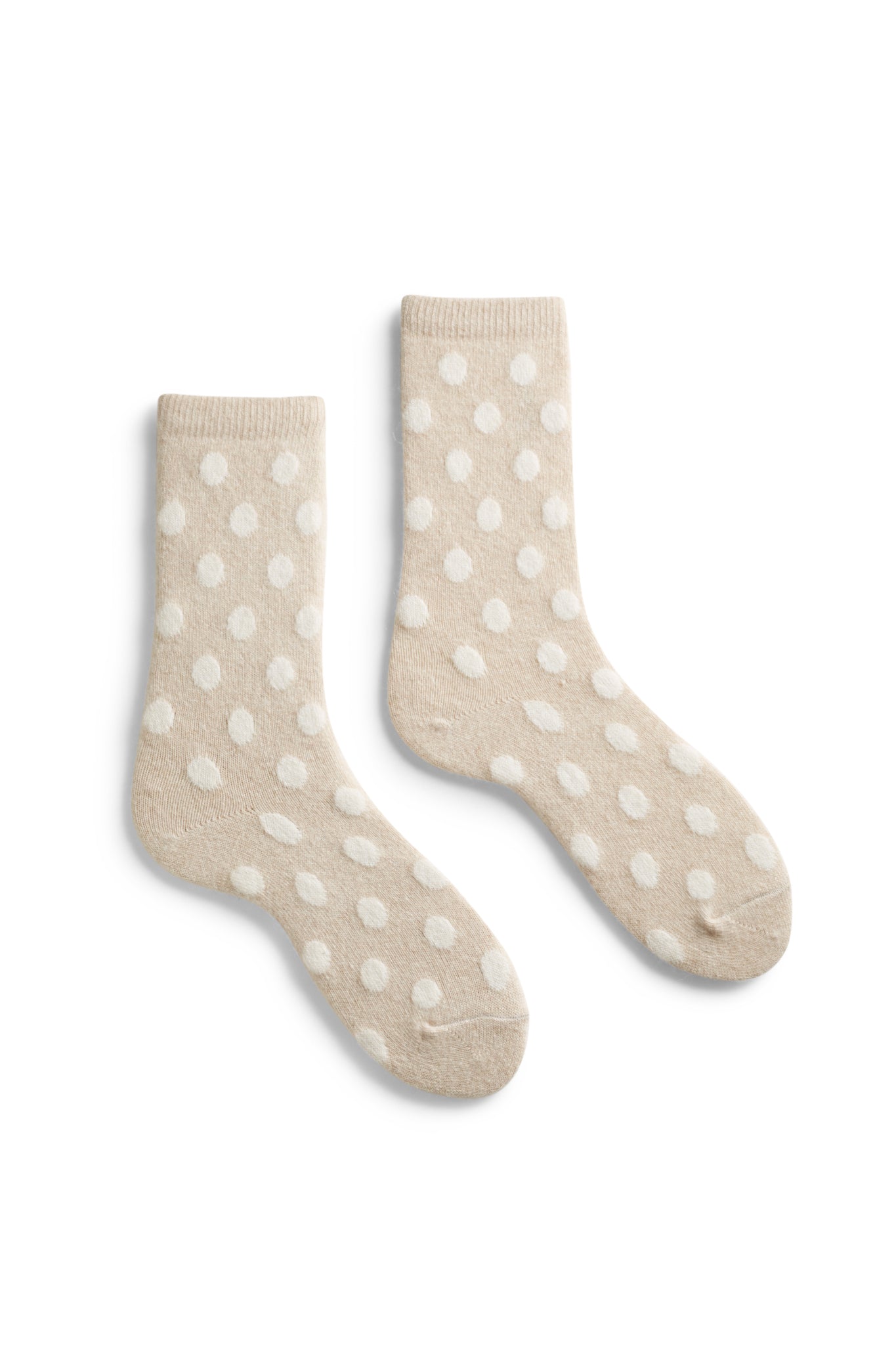 lisa b. wool cashmere women socks | dot crew in créme
