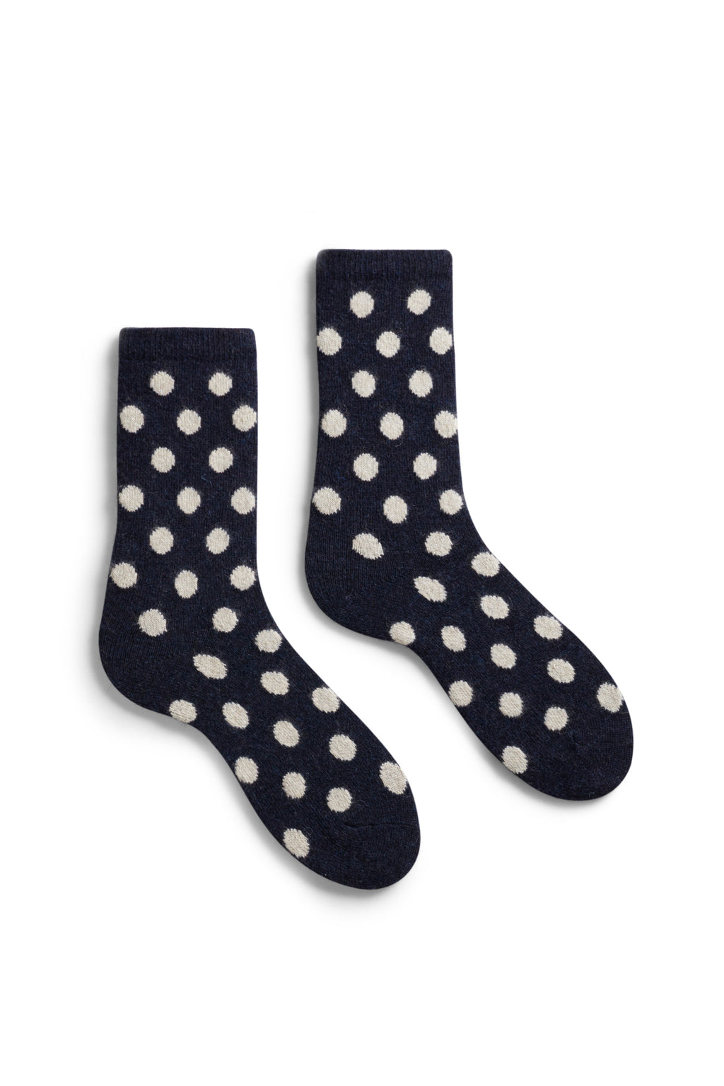 lisa b. wool cashmere men socks | dot crew in navy
