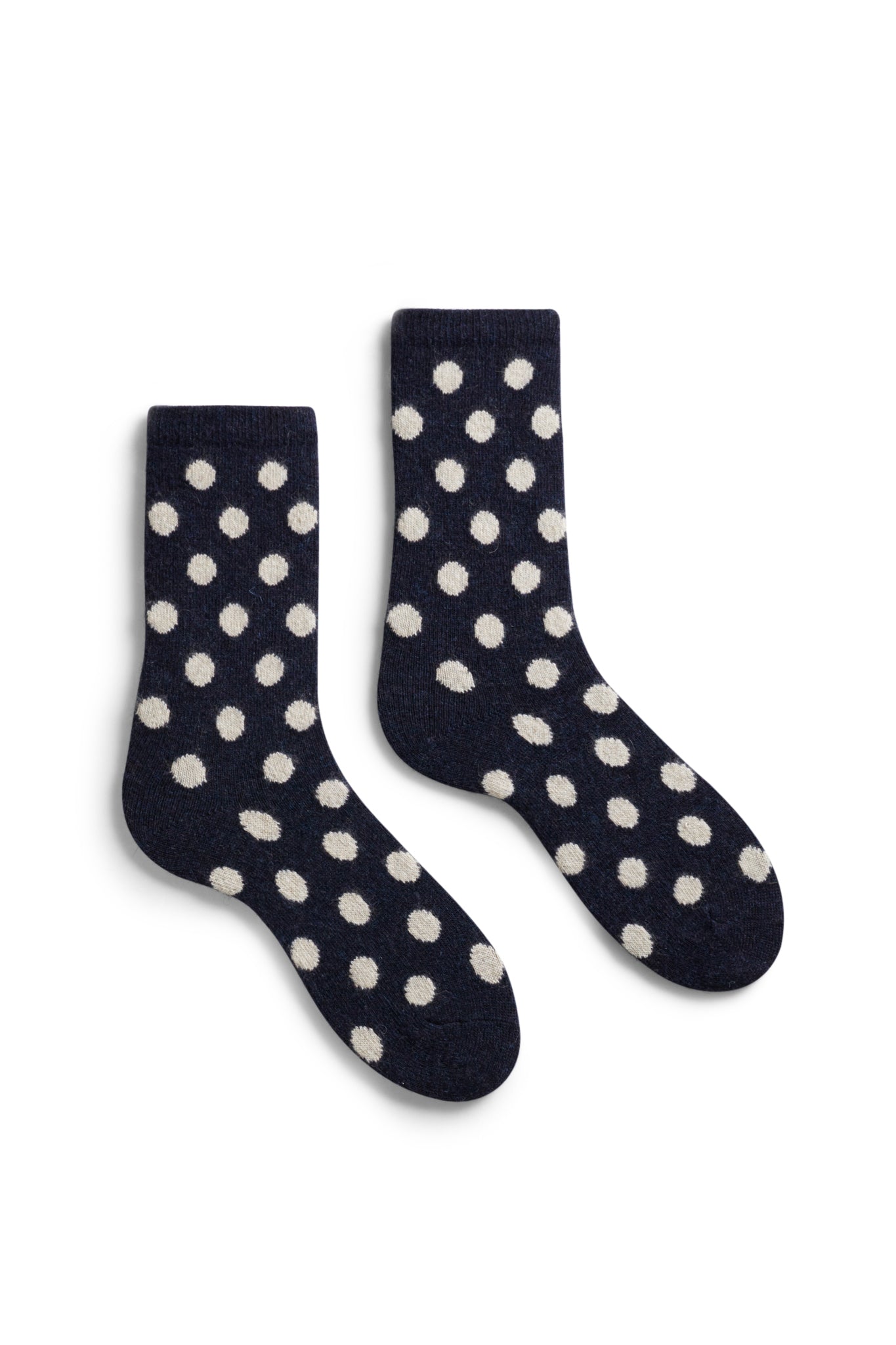 lisa b. wool cashmere men socks | dot crew in navy