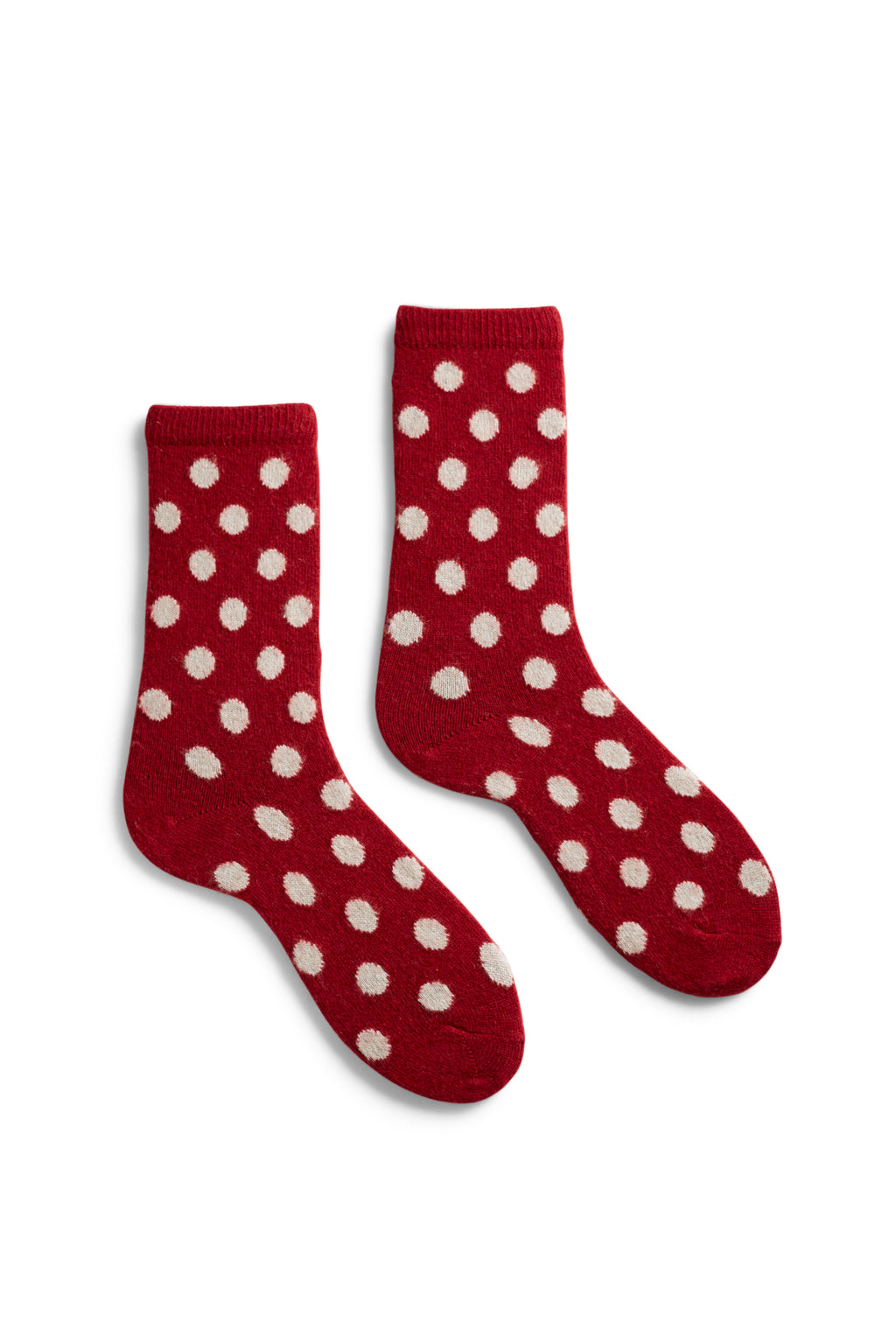 lisa b. wool cashmere women socks | dot crew in red