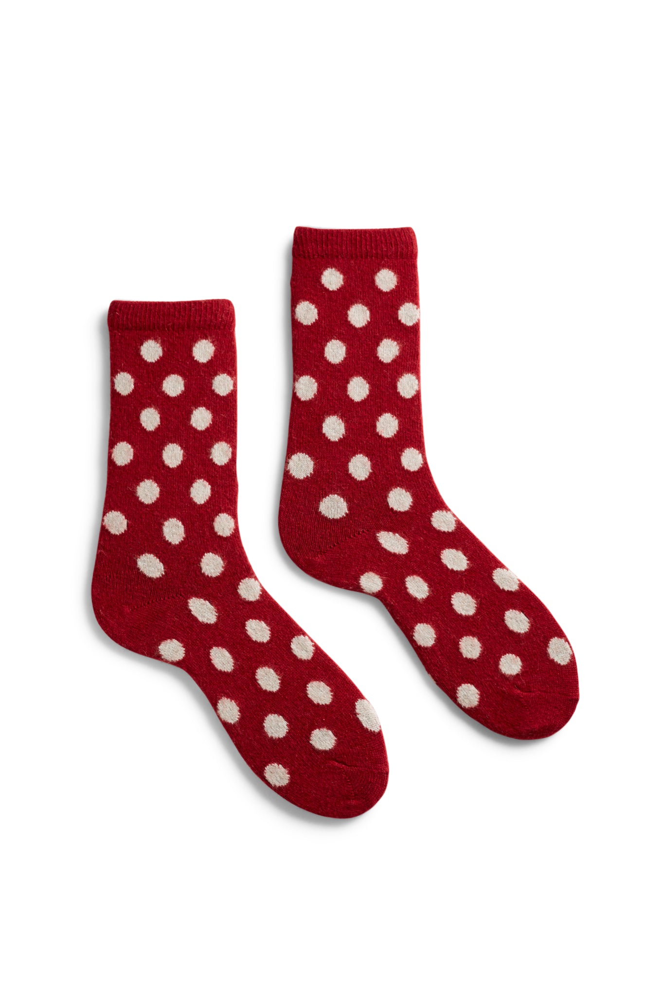 lisa b. wool cashmere women socks | dot crew in red