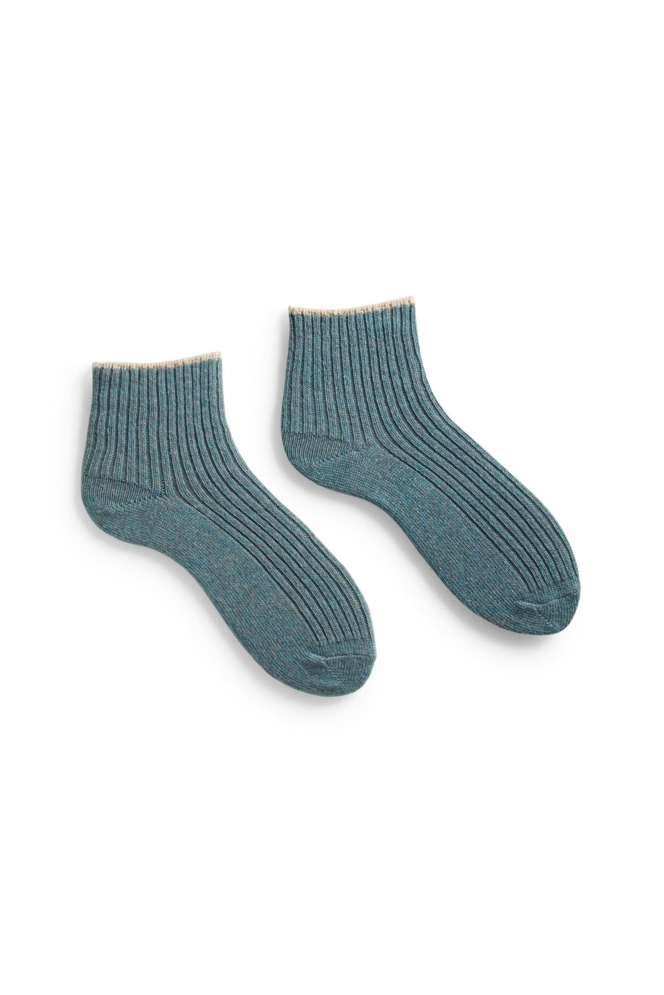 wool cashmere women socks | tipped rib shortie