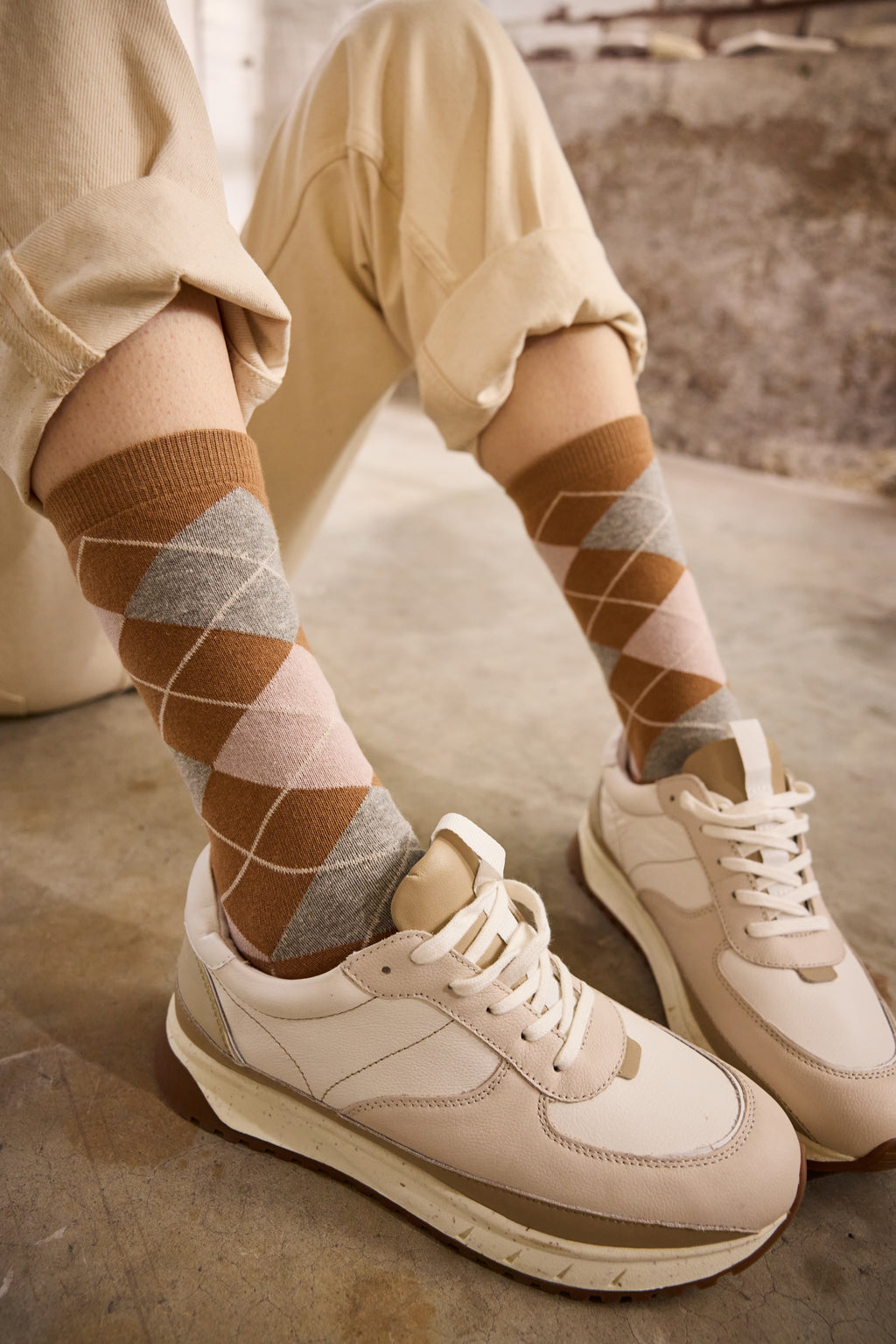 cotton women socks | argyle crew
