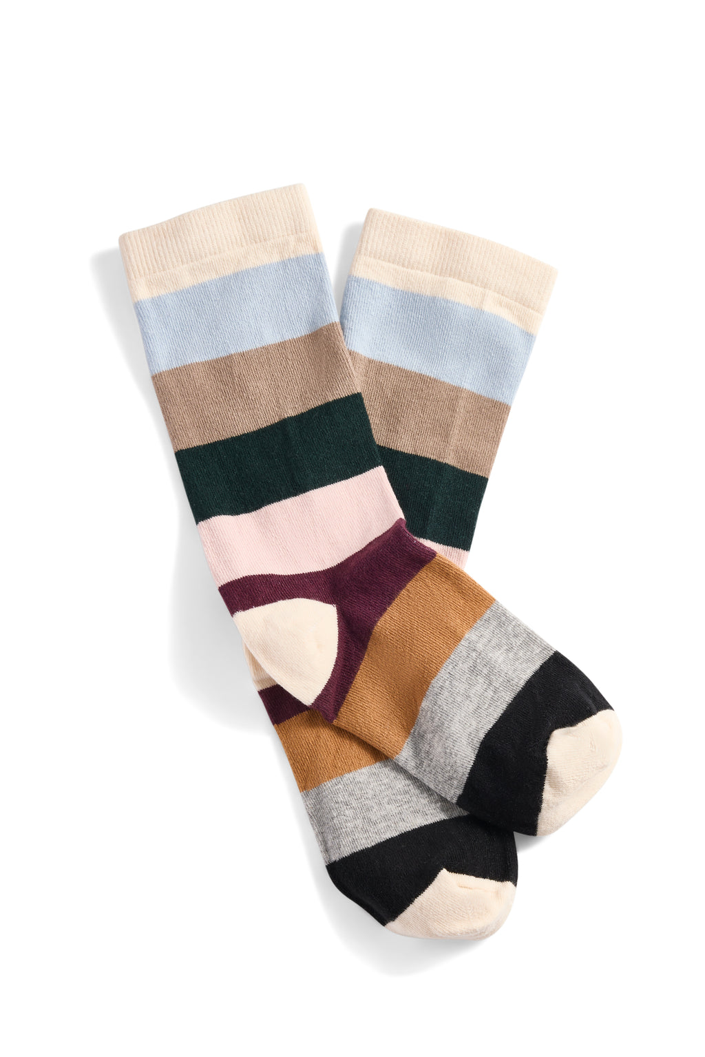 cotton women socks | multi stripe crew